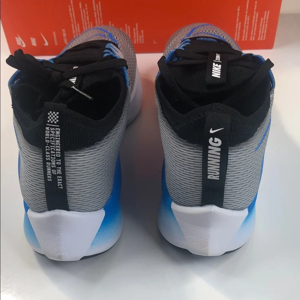 NWOB Nike Zoom Fly 4 Sneaker Men Size 8 Grey White Blue Running Wolf CT2392-005